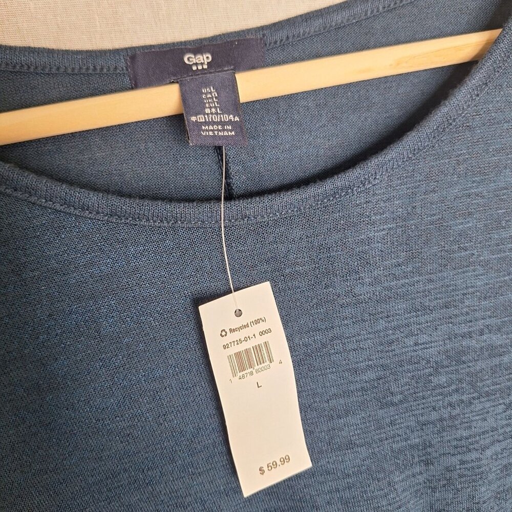 NWT Gap Lightweight Long Sleeve Knot Dress Size L Stretchy Flattering Soft Prepp - Picture 3 of 8